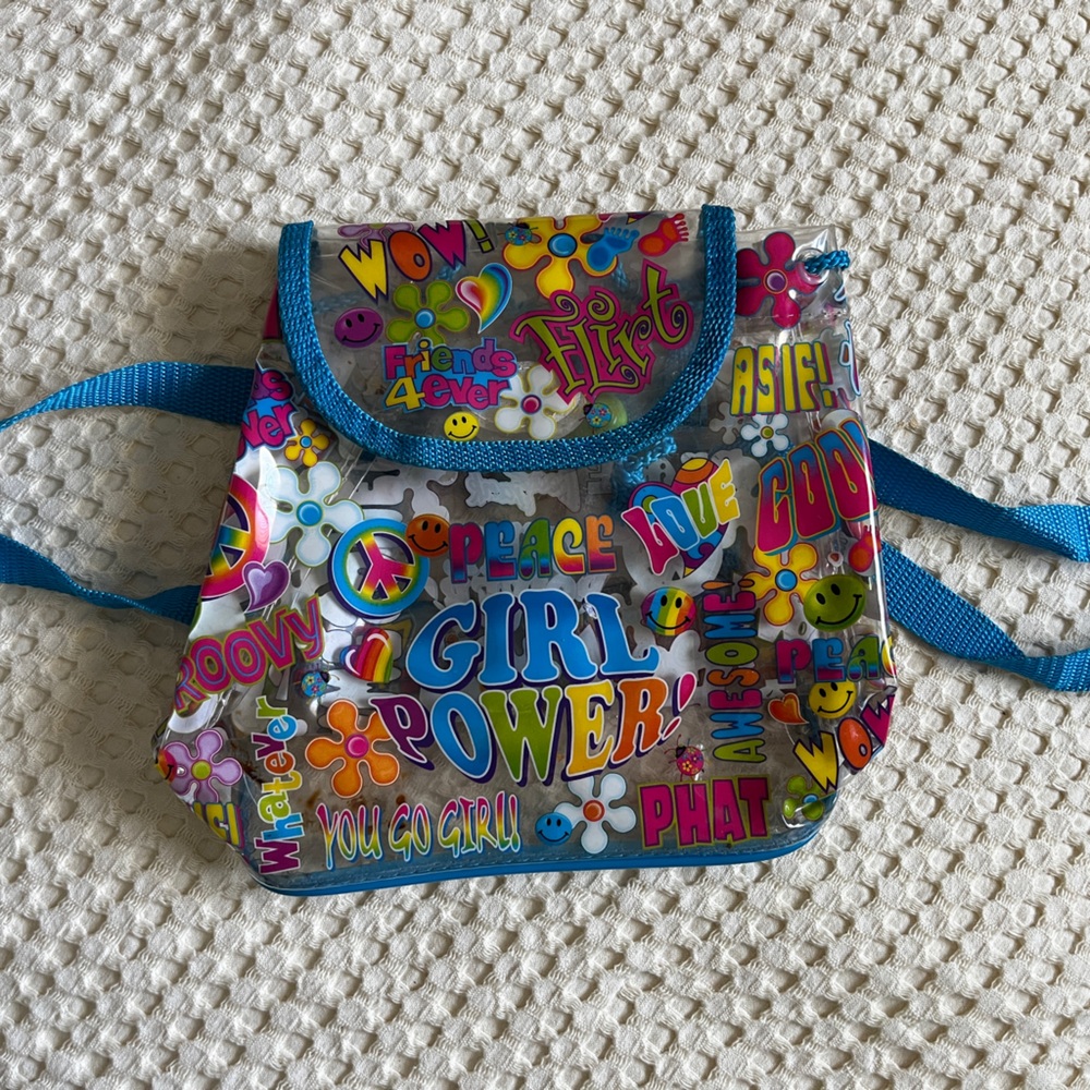 Vintage Lisa Frank Multicolor Clear Mini Backpack